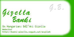 gizella banki business card